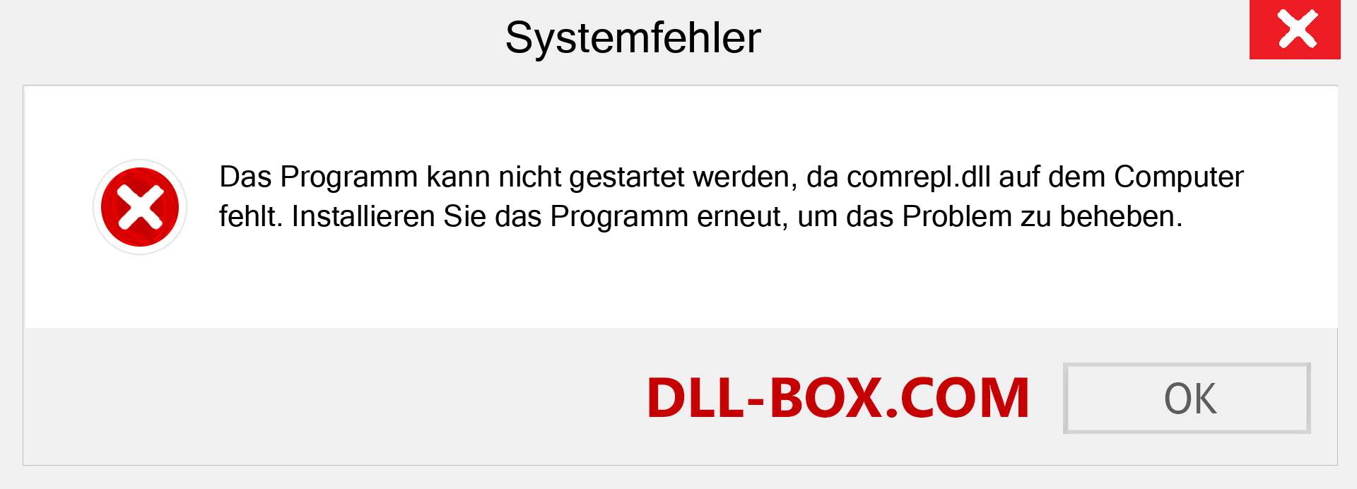 comrepl.dll-Datei fehlt?. Download für Windows 7, 8, 10 - Fix comrepl dll Missing Error unter Windows, Fotos, Bildern